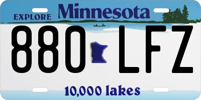 MN license plate 880LFZ