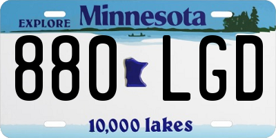 MN license plate 880LGD