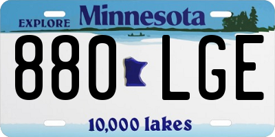 MN license plate 880LGE