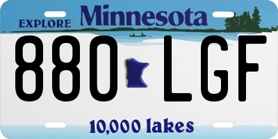 MN license plate 880LGF