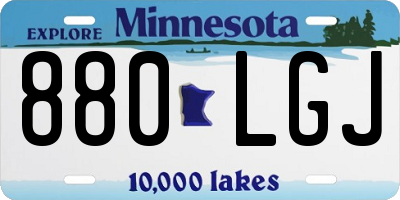 MN license plate 880LGJ