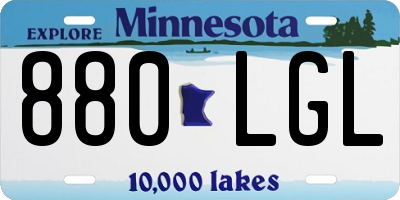 MN license plate 880LGL