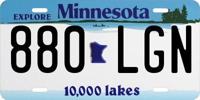 MN license plate 880LGN