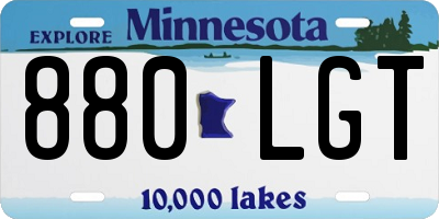 MN license plate 880LGT