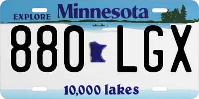 MN license plate 880LGX