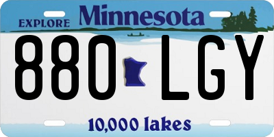 MN license plate 880LGY