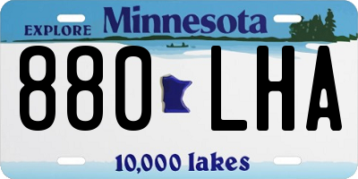 MN license plate 880LHA