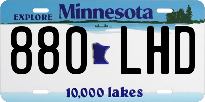 MN license plate 880LHD