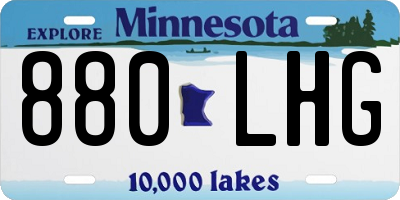 MN license plate 880LHG