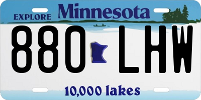 MN license plate 880LHW