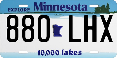 MN license plate 880LHX