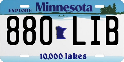 MN license plate 880LIB