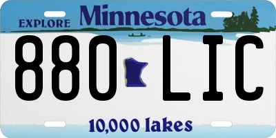 MN license plate 880LIC