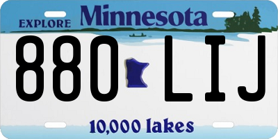 MN license plate 880LIJ