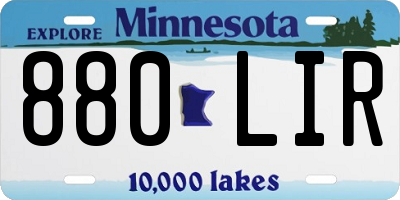 MN license plate 880LIR