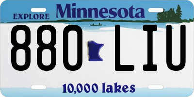 MN license plate 880LIU