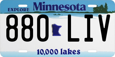 MN license plate 880LIV