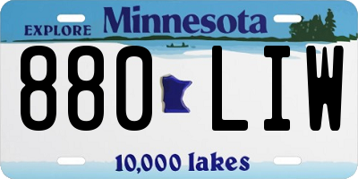 MN license plate 880LIW