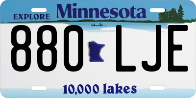 MN license plate 880LJE