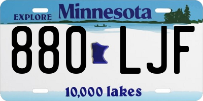 MN license plate 880LJF