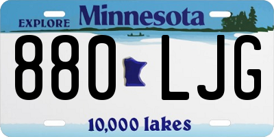 MN license plate 880LJG
