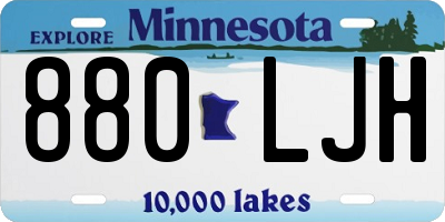 MN license plate 880LJH