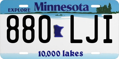 MN license plate 880LJI