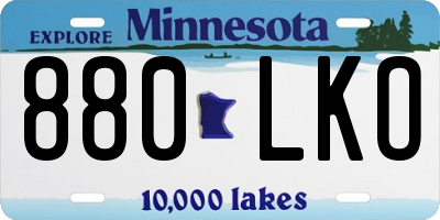 MN license plate 880LKO