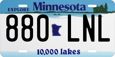 MN license plate 880LNL
