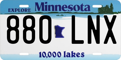 MN license plate 880LNX
