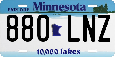 MN license plate 880LNZ