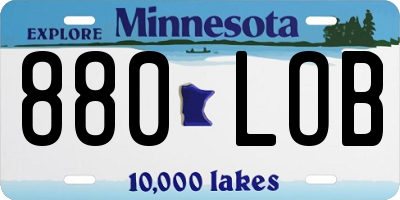 MN license plate 880LOB