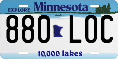 MN license plate 880LOC