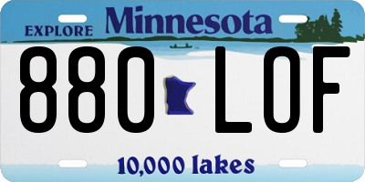 MN license plate 880LOF