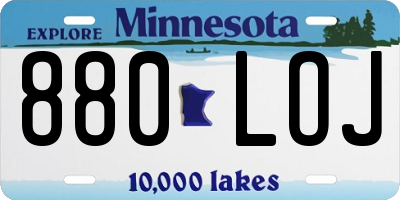 MN license plate 880LOJ