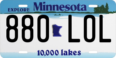 MN license plate 880LOL