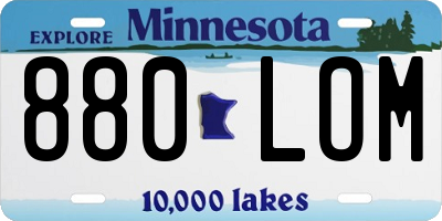 MN license plate 880LOM