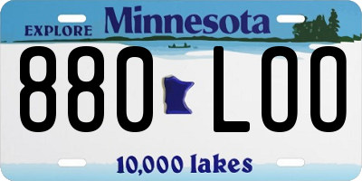 MN license plate 880LOO