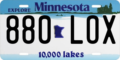 MN license plate 880LOX