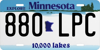 MN license plate 880LPC