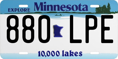 MN license plate 880LPE