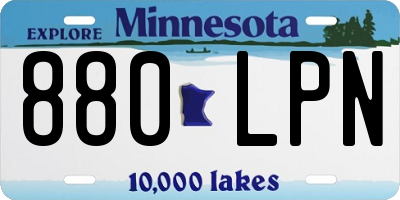 MN license plate 880LPN