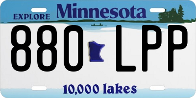 MN license plate 880LPP