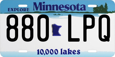 MN license plate 880LPQ
