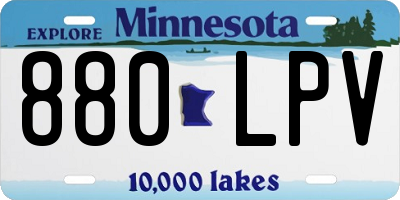 MN license plate 880LPV