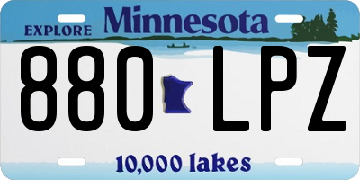 MN license plate 880LPZ