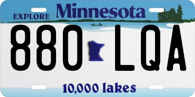MN license plate 880LQA
