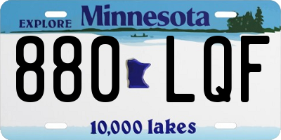 MN license plate 880LQF