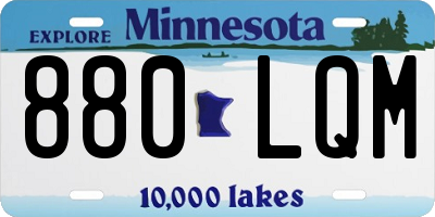 MN license plate 880LQM