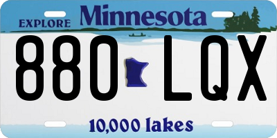 MN license plate 880LQX